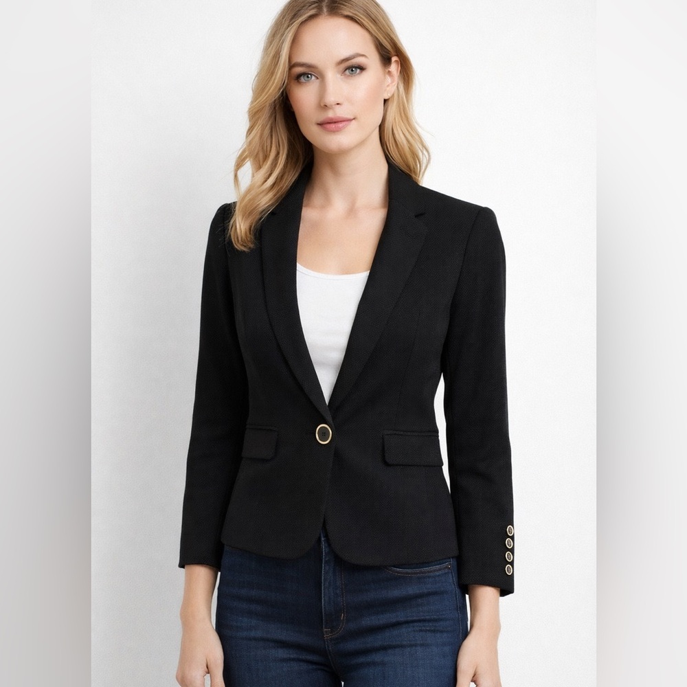 The Limited Blazer Jacket Women's X-Small Black Full Lined Button Close